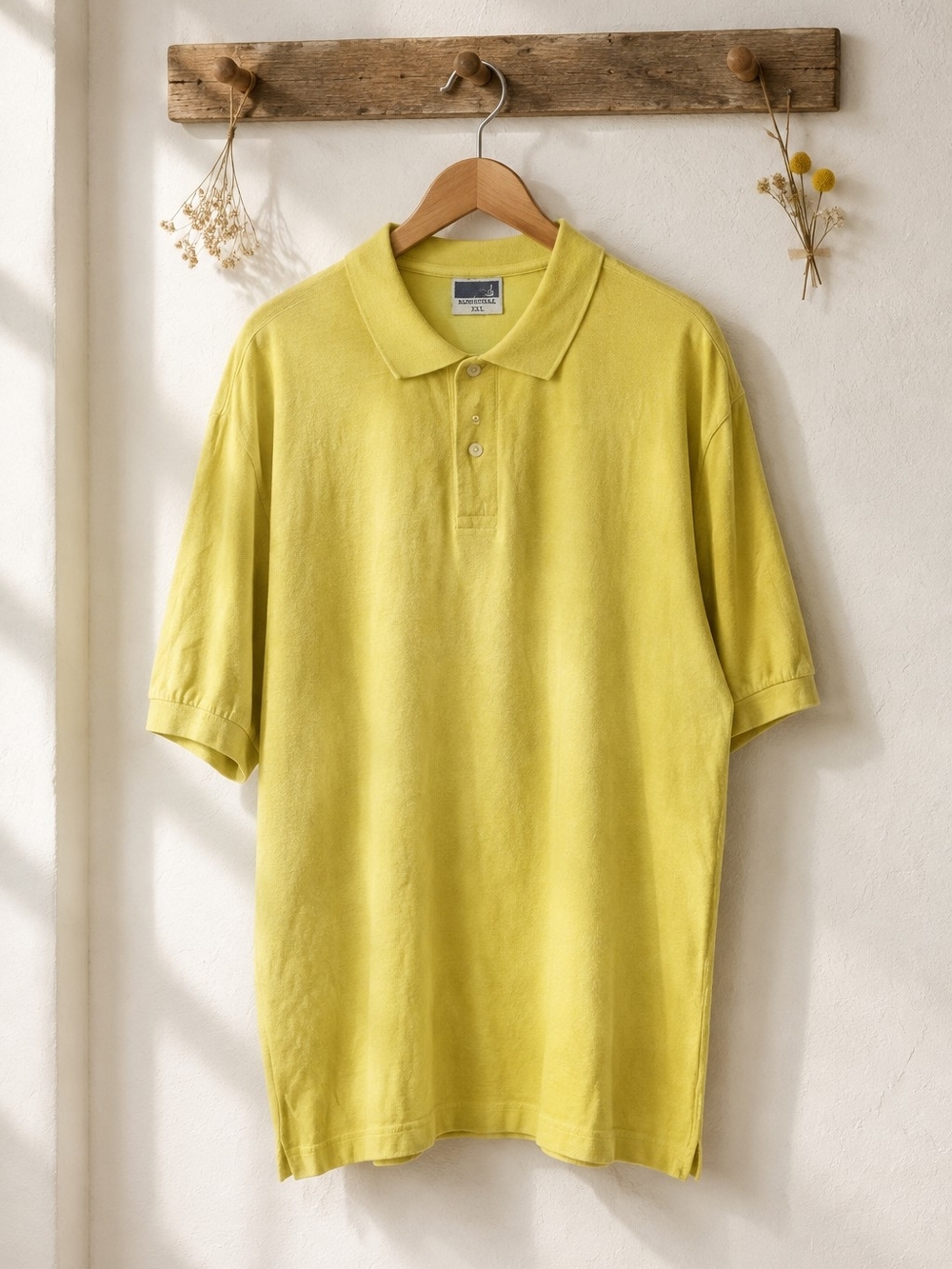 Men's Yellow Short-Sleeve Polo Shirt Size 2XL